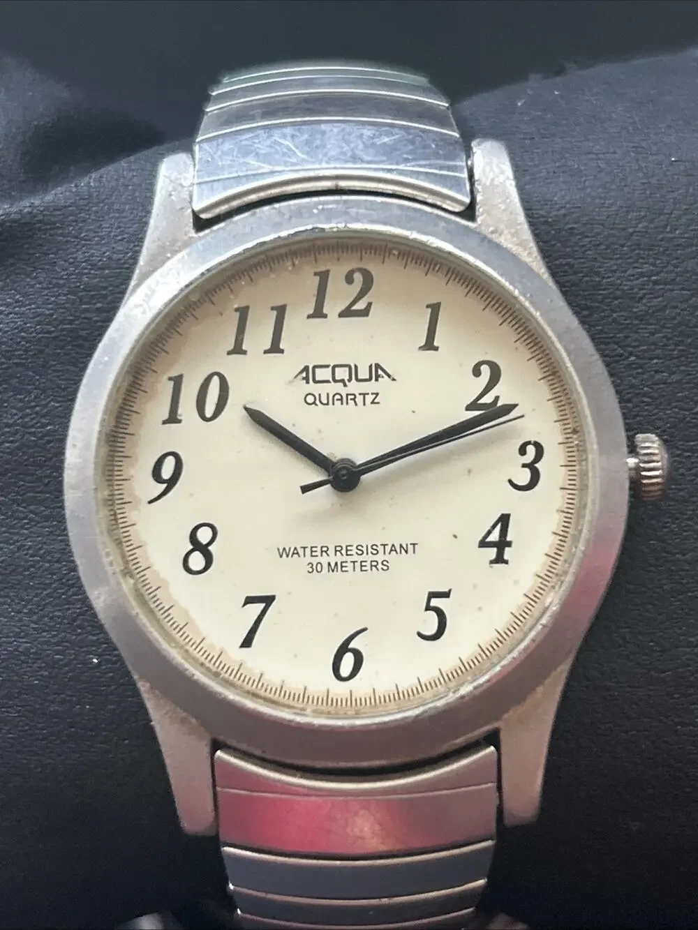 Acqua Silver Tone Stretch Band Quartz Watch